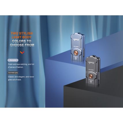 Fenix E03RV20GREY - LED Polnilna baterijska svetilka LED/USB IP66 500 sijajni 30 h 400 mAh
