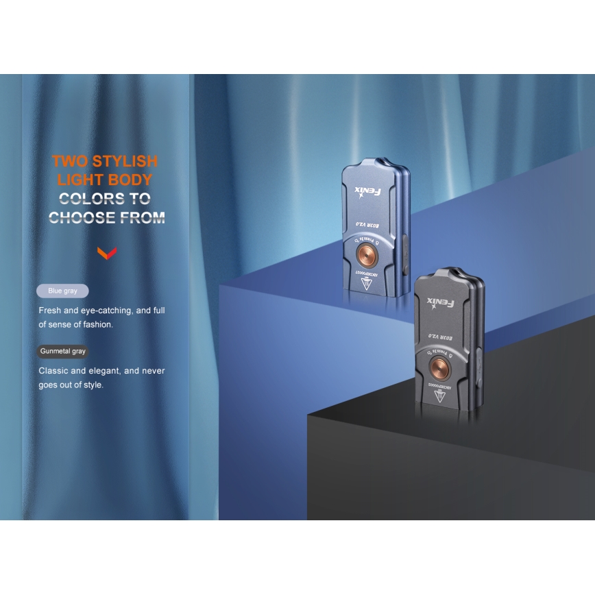 Fenix E03RV20GREY - LED Polnilna baterijska svetilka LED/USB IP66 500 sijajni 30 h 400 mAh