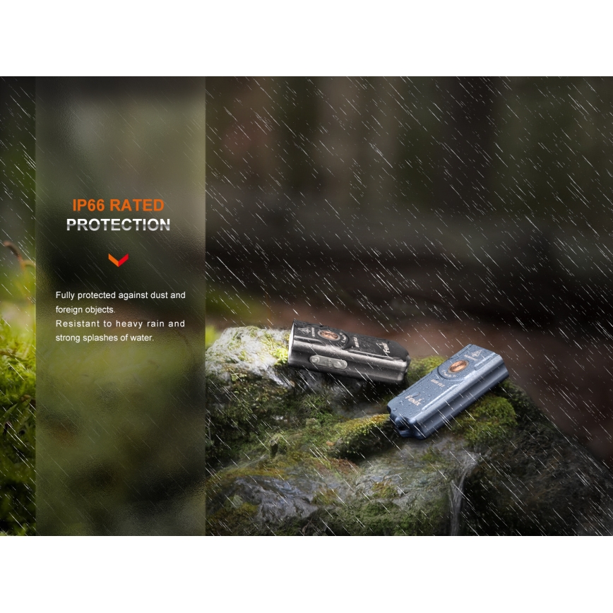 Fenix E03RV20GREY - LED Polnilna baterijska svetilka LED/USB IP66 500 sijajni 30 h 400 mAh