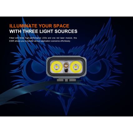 Fenix E06RGRY - LED Zatemnitvena polnilna svetilka UV LED/USB IP66 700 sijajni 60 h 750 mAh siva