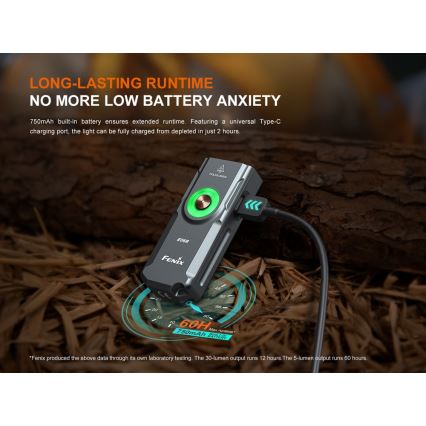 Fenix E06RGRY - LED Zatemnitvena polnilna svetilka UV LED/USB IP66 700 sijajni 60 h 750 mAh siva