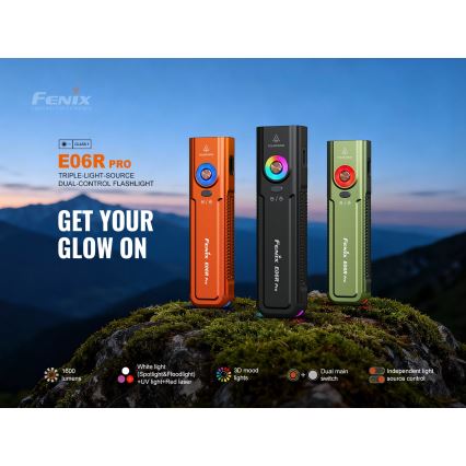 Fenix E06RPROEUBLC- zatemnljiva polnilna LED svetilka LED/USB 1650 mAh IP66 1600 lm 111 h črna