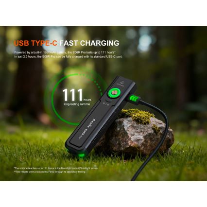Fenix E06RPROEUBLC- zatemnljiva polnilna LED svetilka LED/USB 1650 mAh IP66 1600 lm 111 h črna