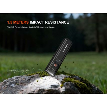 Fenix E06RPROEUBLC- zatemnljiva polnilna LED svetilka LED/USB 1650 mAh IP66 1600 lm 111 h črna