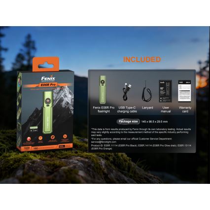 Fenix E06RPROEUOLI - LED zatemnjevalna polnilna svetilka LED/USB 1650 mAh IP66 1600 lm 111 h zelena