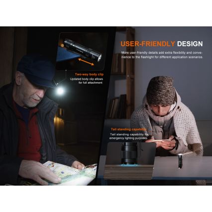 Fenix E12V30 - zatemnjevalna polnilna LED svetilka LED/1xAA 2000 mAh IP68 200 lm 100 h črna