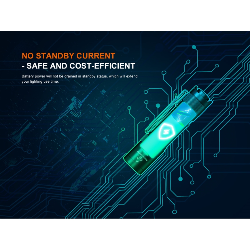 Fenix E12V30 - zatemnjevalna polnilna LED svetilka LED/1xAA 2000 mAh IP68 200 lm 100 h črna
