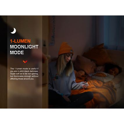 Fenix E18RV20800 - LED zatemnjevalna polnilna svetilka LED/USB/1xCR123A 800 mAh IP68 1200 lm 200 h črna