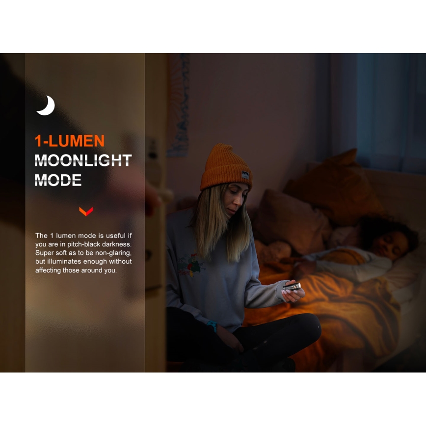 Fenix E18RV20800 - LED zatemnjevalna polnilna svetilka LED/USB/1xCR123A 800 mAh IP68 1200 lm 200 h črna