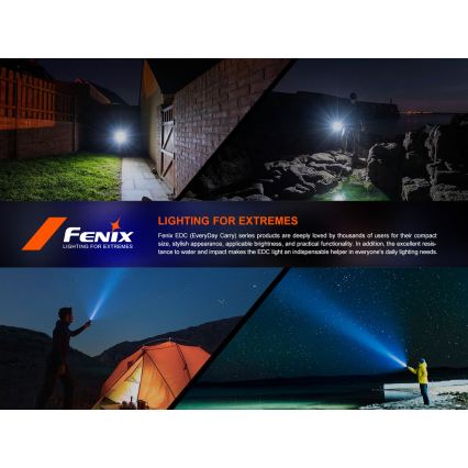 Fenix E18RV20800 - LED zatemnjevalna polnilna svetilka LED/USB/1xCR123A 800 mAh IP68 1200 lm 200 h črna