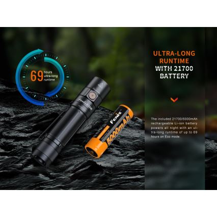 Fenix E35RSETAODS - LED Zatemnitven rechargeable flashlight LED/USB IP68 3100 lm 69 h + diffuser 26,5mm