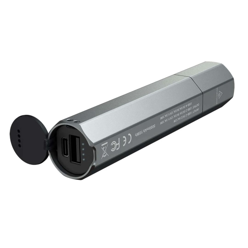 Fenix ECPBLCK - LED Polnilna baterijska svetilka s power bankom USB IP68 1600 sijajni 504 h 5000 mAh črna