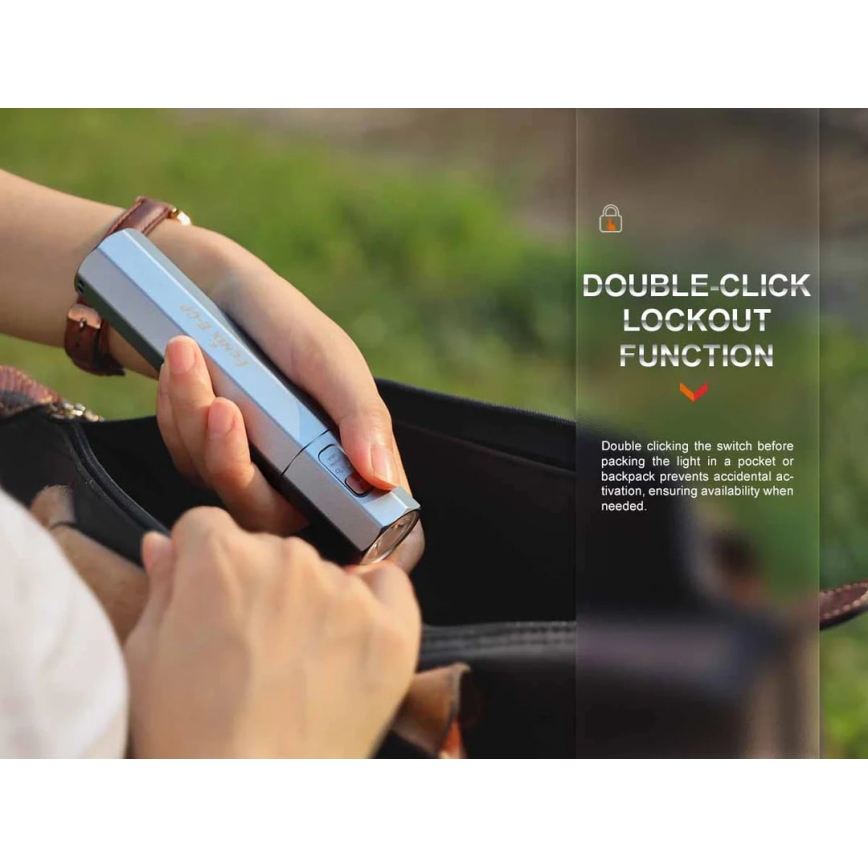 Fenix ECPBLCK - LED Polnilna baterijska svetilka s power bankom USB IP68 1600 sijajni 504 h 5000 mAh črna