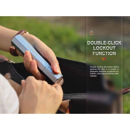 Fenix ECPBLUE - LED Polnilna baterijska svetilka s power bankom USB IP68 1600 sijajni 504 h 5000 mAh modra