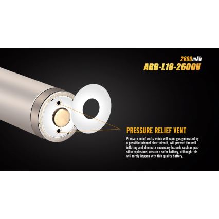 Fenix FE18650LI26USB - 1 kos Polnilna baterija USB/3,6V 2600 mAh