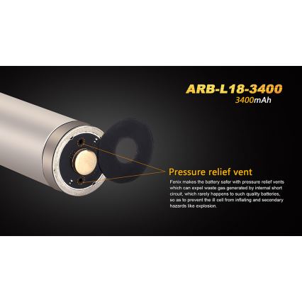Fenix FE18650LI34 - 1 kos Polnilna litij-ionska baterija 18650/3,6 V 3400 mAh