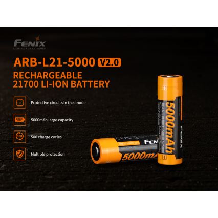Fenix FE21700V20 - 1 kos Polnilna baterija 21700/3,6V 5000 mAh