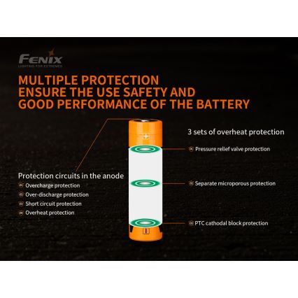 Fenix FE21700V20 - 1 kos Polnilna baterija 21700/3,6V 5000 mAh