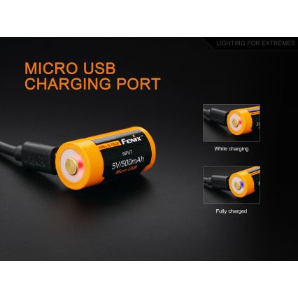 Fenix FERCR123ALIIONUP - 1 kos Polnilna Li-ion baterija USB/3,6V 700 mAh