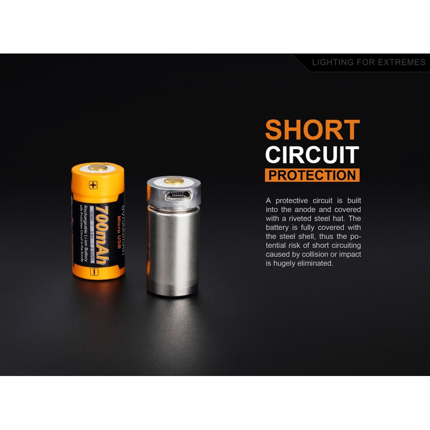 Fenix FERCR123ALIIONUP - 1 kos Polnilna Li-ion baterija USB/3,6V 700 mAh