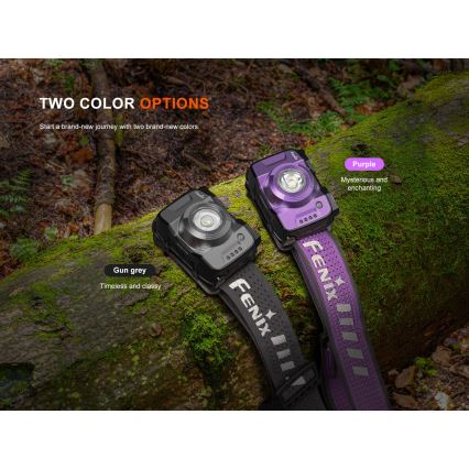 Fenix HL12RV20BLC - zatemnjevalna LED polnilna naglavna svetilka LED/USB 950 mAh IP66 500 lm 112 h črna