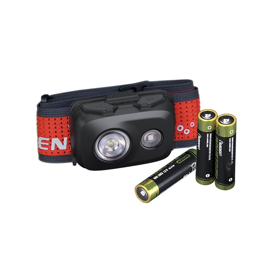 Fenix HL16V2BLK - LED Naglavna svetilka LED/3xAAA IP66 450 lm 200 h črna/oranžna
