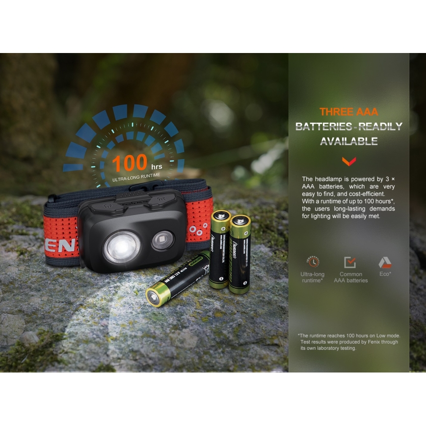 Fenix HL16V2GRN - LED Naglavna svetilka LED/3xAAA IP66 450 lm 200 h zelena