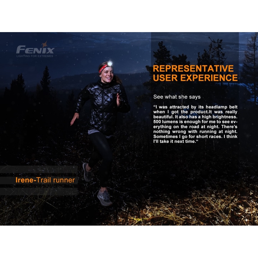 Fenix HL18RTRAIL - Polnilna LED naglavna svetilka LED/3xAAA IP66 500 lm 300 ur