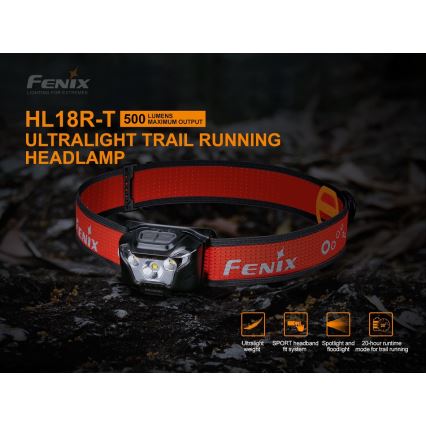 Fenix HL18RTRAIL - Polnilna LED naglavna svetilka LED/3xAAA IP66 500 lm 300 ur