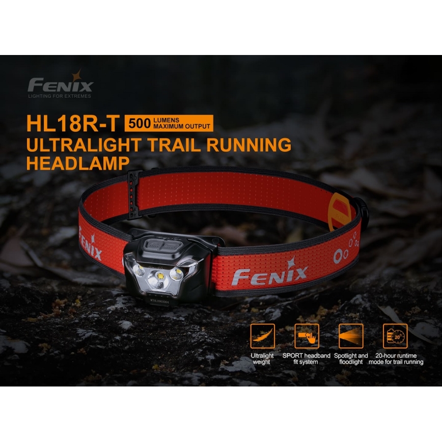 Fenix HL18RTRAIL - Polnilna LED naglavna svetilka LED/3xAAA IP66 500 lm 300 ur