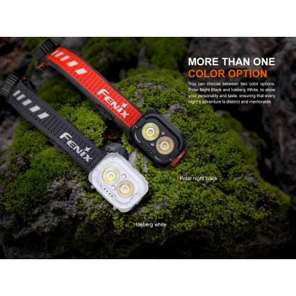 Fenix HL18RTV20BLC - LED Zatemnitvena polnilna naglavna svetilka LED/USB/3xAAA IP66 800 lm 160 h 1900 mAh črna/oranžna