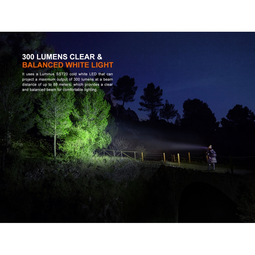 Fenix HM23V20 - LED Zatemnitvena naglavna svetilka LED/1xAA IP68 300 lm 100 h