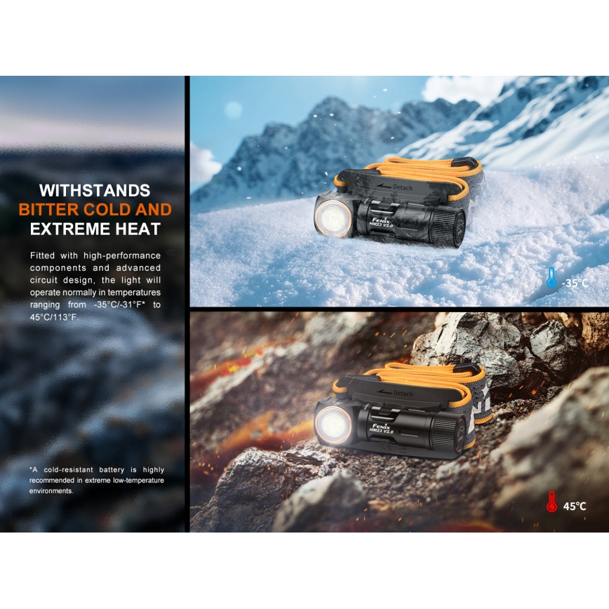 Fenix HM23V20 - LED Zatemnitvena naglavna svetilka LED/1xAA IP68 300 lm 100 h