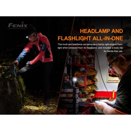 Fenix HM50RV20 - LED Polnilna naglavna svetilka 3xLED/USB/1xCR123A IP68 700 sijajni 120 h 700 mAh