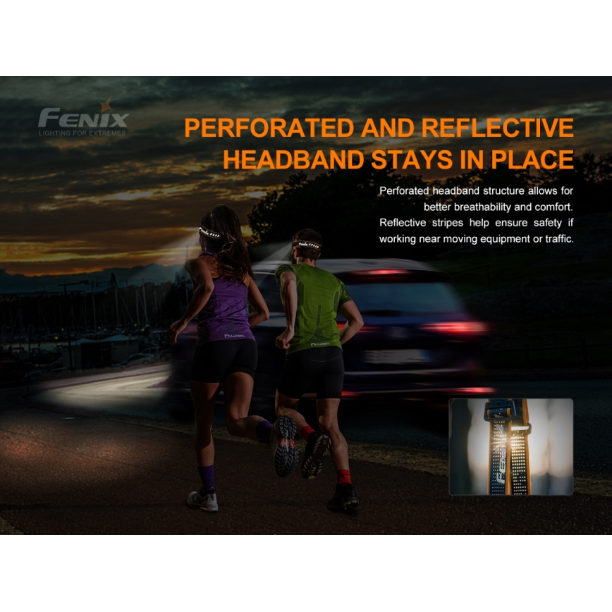 Fenix HM50RV20 - LED Polnilna naglavna svetilka 3xLED/USB/1xCR123A IP68 700 sijajni 120 h 700 mAh