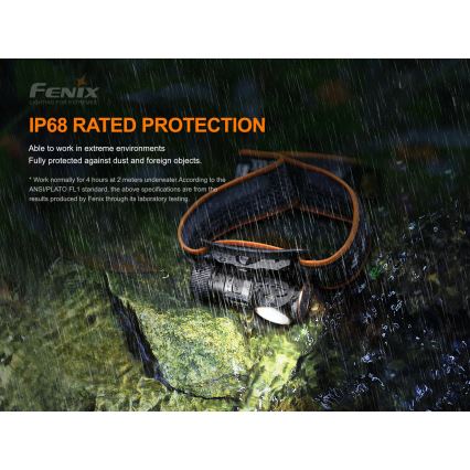 Fenix HM51RV20 - LED Polnilna naglavna svetilka 3xLED/1xCR123A/USB IP68 700 sijajni 120 h 700 m