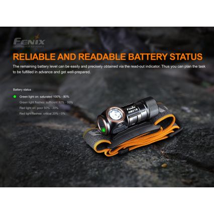 Fenix HM51RV20 - LED Polnilna naglavna svetilka 3xLED/1xCR123A/USB IP68 700 sijajni 120 h 700 m