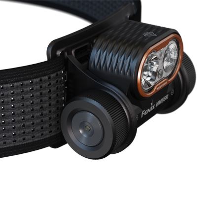 Fenix HM55RABL - LED polnilna čelna svetilka z nastavljivo svetlostjo LED/USB/1xCR123A 1600 mAh IP68 1200 lm 141,2 h črna