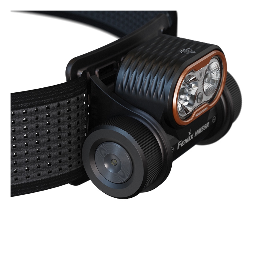 Fenix HM55RABL - LED polnilna čelna svetilka z nastavljivo svetlostjo LED/USB/1xCR123A 1600 mAh IP68 1200 lm 141,2 h črna