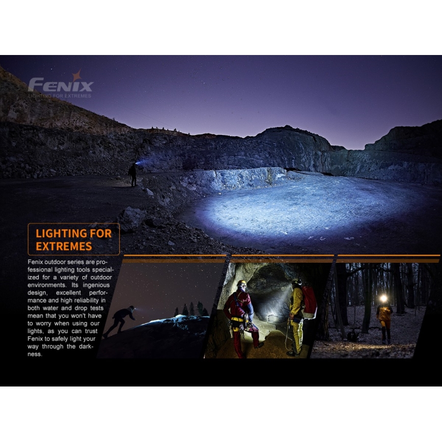 Fenix HM60R - LED Zatemnitvena polnilna naglavna svetilka 4xLED/USB/2xCR123A IP68 1300 sijajni 300 h 3400 mAh