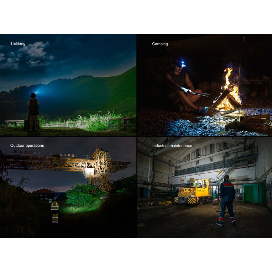 Fenix HM60RV20 - LED Zatemnjevalna polnilna naglavna svetilka LED/USB 4000 mAh IP68 1600 lm 292 h oranžna