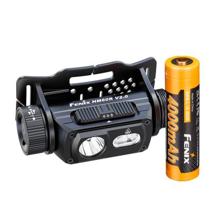 Fenix HM60RV20 - LED Zatemnjevalna polnilna naglavna svetilka LED/USB 4000 mAh IP68 1600 lm 292 h oranžna