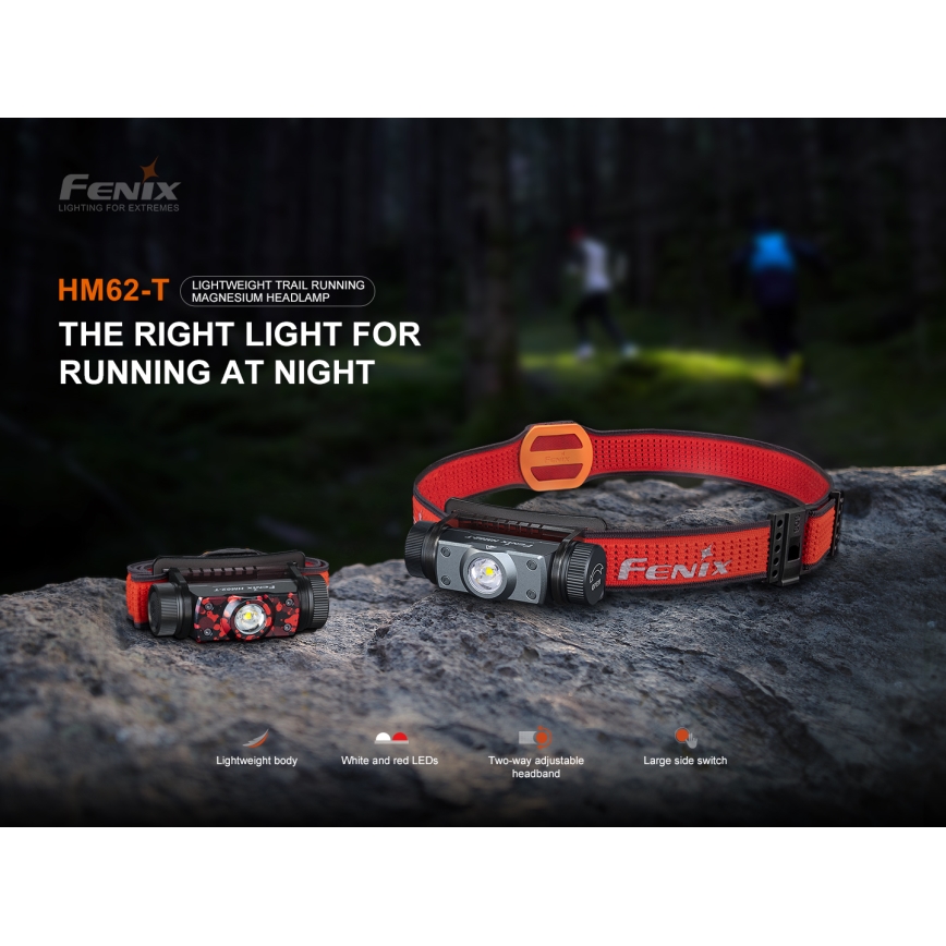 Fenix HM62TMGM - LED Zatemnitvena polnilna naglavna svetilka LED/USB IP68 1200 sijajni 280 h 3400 mAh