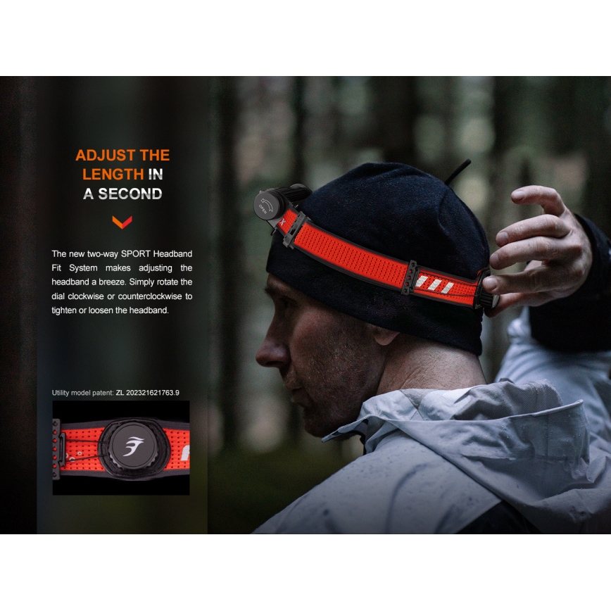 Fenix HM62TMGM - LED Zatemnitvena polnilna naglavna svetilka LED/USB IP68 1200 sijajni 280 h 3400 mAh