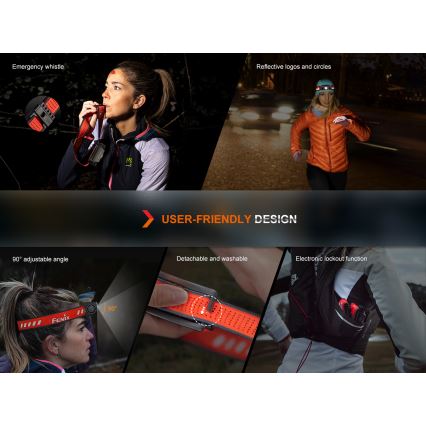 Fenix HM62TMGM - LED Zatemnitvena polnilna naglavna svetilka LED/USB IP68 1200 sijajni 280 h 3400 mAh