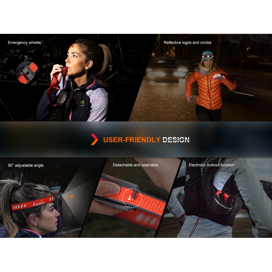 Fenix HM62TMGM - LED Zatemnitvena polnilna naglavna svetilka LED/USB IP68 1200 sijajni 280 h 3400 mAh