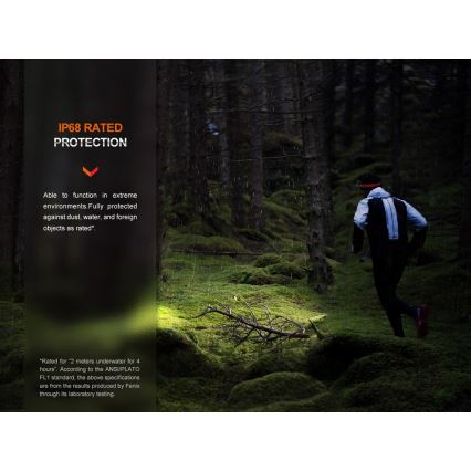 Fenix HM62TMGM - LED Zatemnitvena polnilna naglavna svetilka LED/USB IP68 1200 sijajni 280 h 3400 mAh