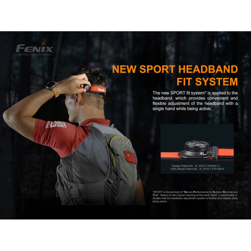 Fenix HM65RTRAIL - Polnilna LED naglavna svetilka 2xLED/2xCR123A IP68 1500 lm 300 ur