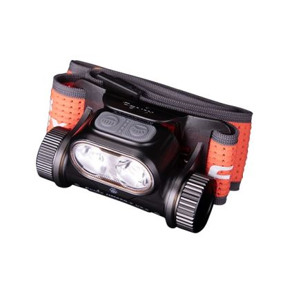 Fenix HM65RTV20BLC- LED Zatemnitvena polnilna naglavna svetilka LED/USB/2xCR123A IP68 3400 mAh črna/oranžna