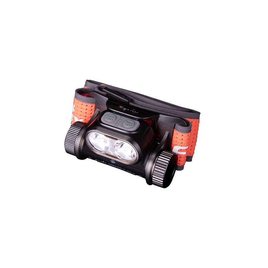 Fenix HM65RTV20BLC- LED Zatemnitvena polnilna naglavna svetilka LED/USB/2xCR123A IP68 3400 mAh črna/oranžna